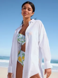 Blanc - Chemise de plage