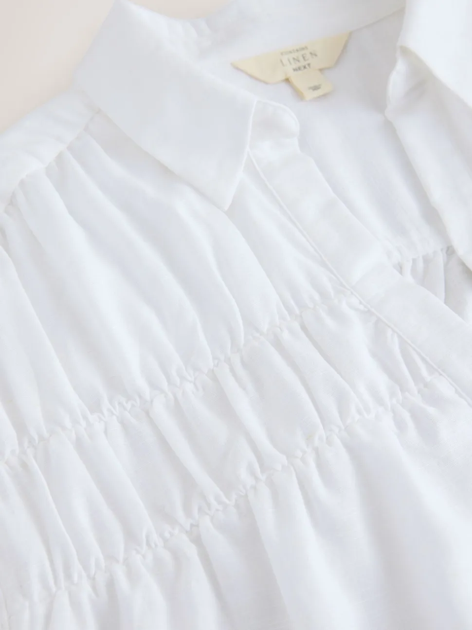 Blanc - chemise Manche courte en lin