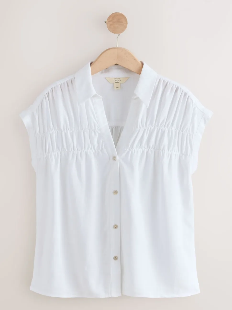 Blanc - chemise Manche courte en lin