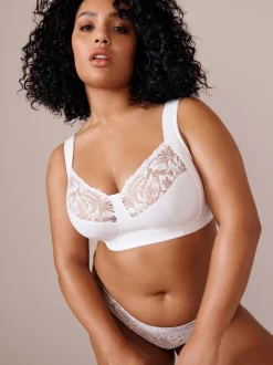 Blanc - DK Ultimate Comfort Cup Soutien-gorge à bretelles rembourrées sans armatures avec soutien latéral