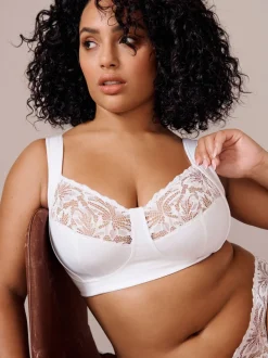 Blanc - DK Ultimate Comfort Cup Soutien-gorge à bretelles rembourrées sans armatures avec soutien latéral