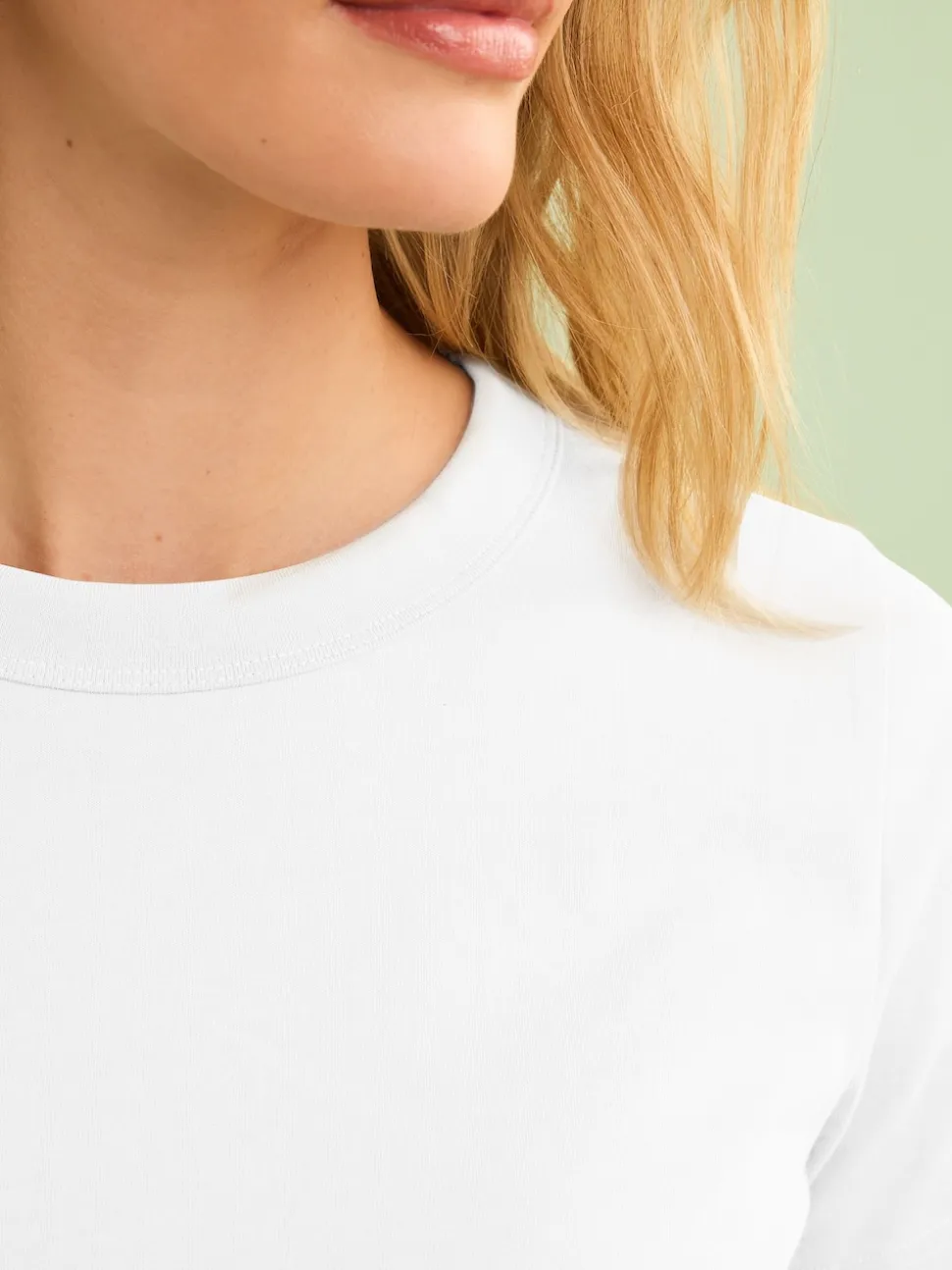 Blanc - Essential Pure Cotton Courts Col rond T-shirt