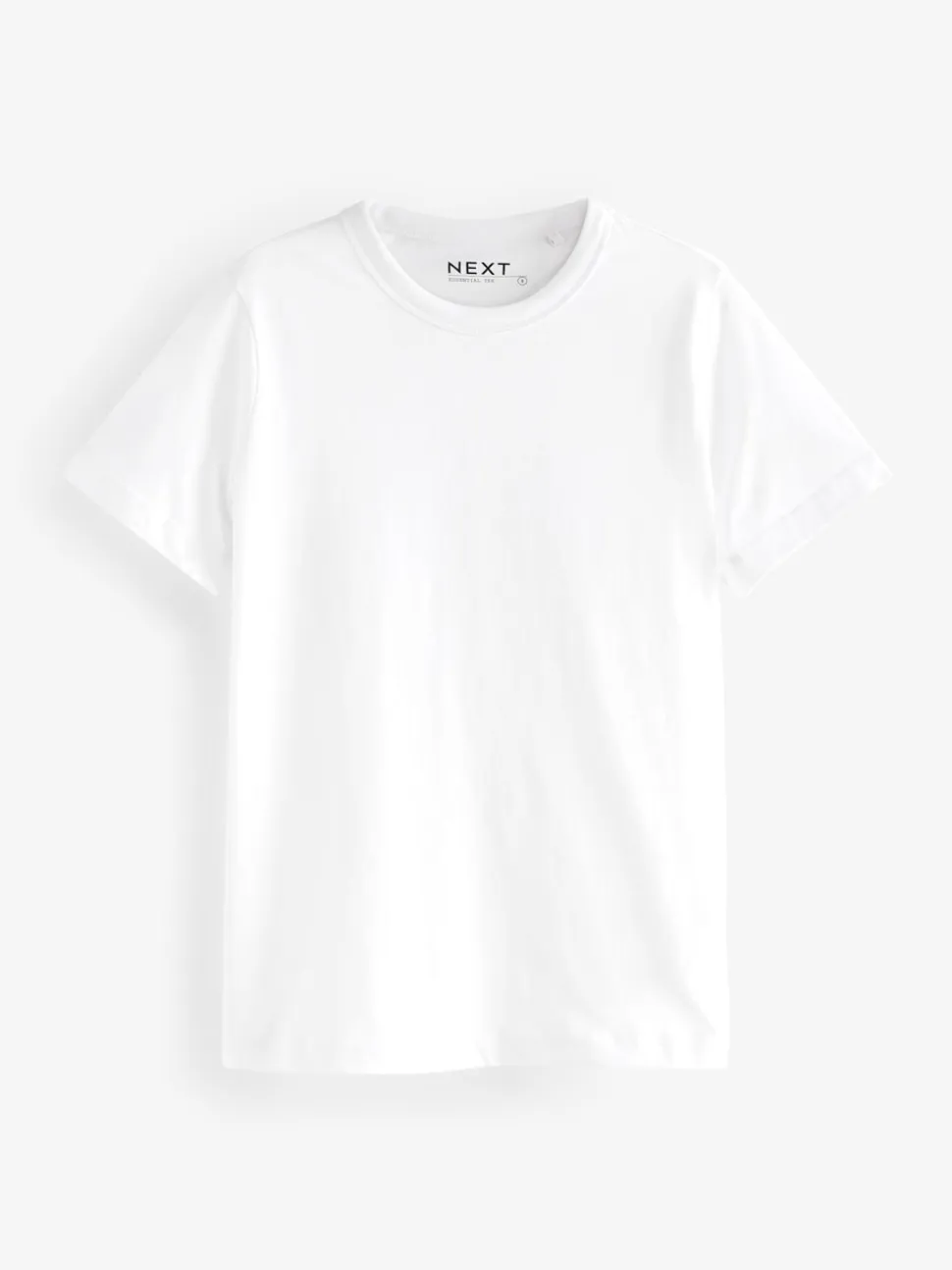 Blanc - Essential Pure Cotton Courts Col rond T-shirt