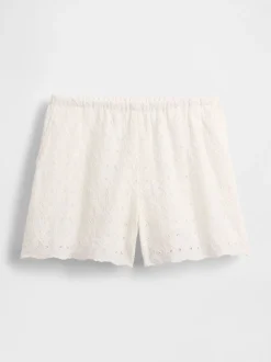 Blanc - Gap short taille haute à œillets