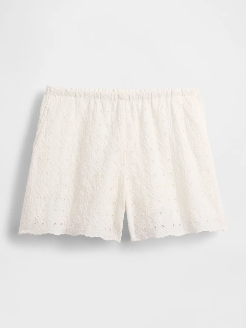 Blanc - Gap short taille haute à œillets