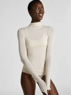 Blanc - Hunkemoller T-shirt super doux à col roulé avec couche de base en cachemire