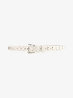 Blanc - Hush Seren - Ceinture en cuir cloutée