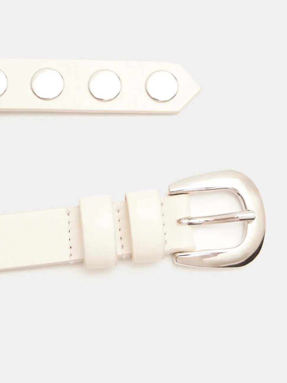 Blanc - Hush Seren - Ceinture en cuir cloutée