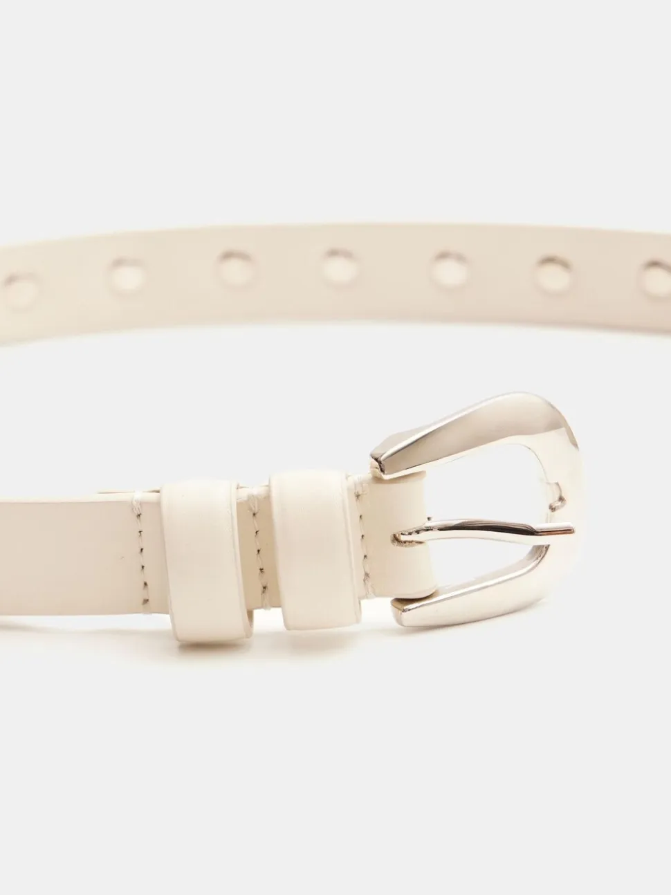 Blanc - Hush Seren - Ceinture en cuir cloutée
