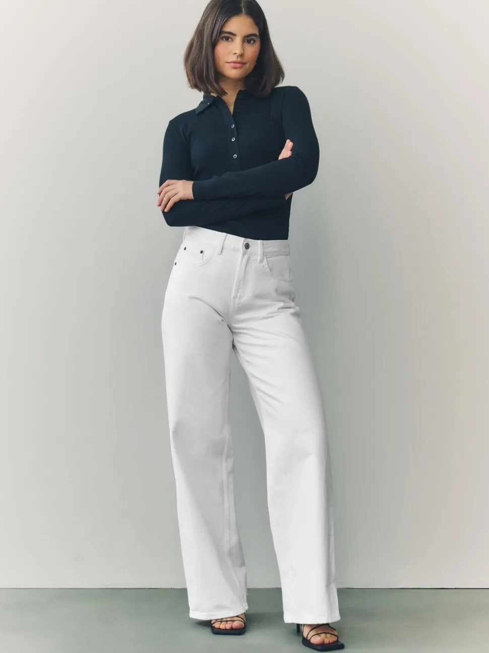 Blanc - Jean large