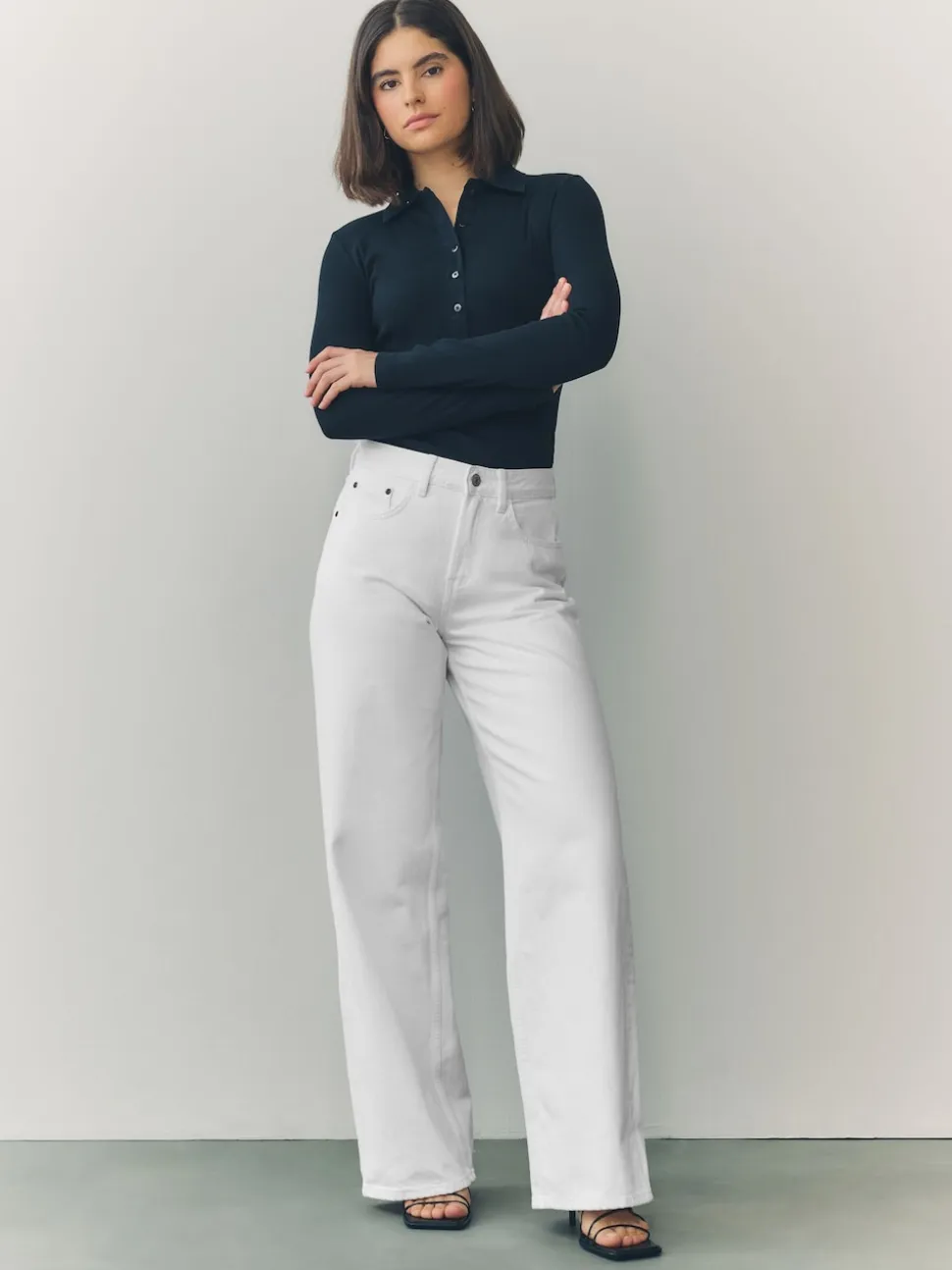 Blanc - Jean large