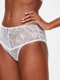 Blanc - KBX Alice Lace High Rise Brazilian Knickers (culotte brésilienne haute en dentelle)