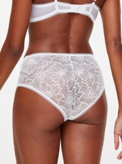 Blanc - KBX Alice Lace High Rise Brazilian Knickers (culotte brésilienne haute en dentelle)