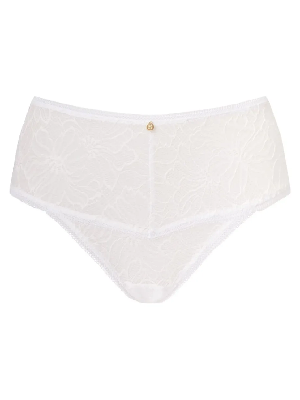 Blanc - KBX Alice Lace High Rise Brazilian Knickers (culotte brésilienne haute en dentelle)