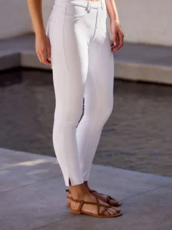 Blanc - Leggings courts en jersey
