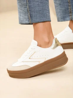 Blanc - Lipsy Baskets de sport à plateforme épaisse en faux suède