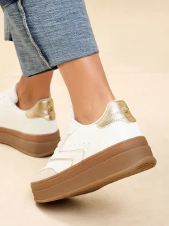 Blanc - Lipsy Baskets de sport à plateforme épaisse en faux suède
