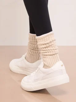 Blanc - Lipsy Baskets de sport à lacets en toile épaisse
