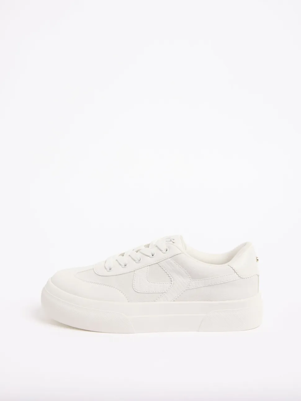 Blanc - Lipsy Baskets de sport à lacets en toile épaisse