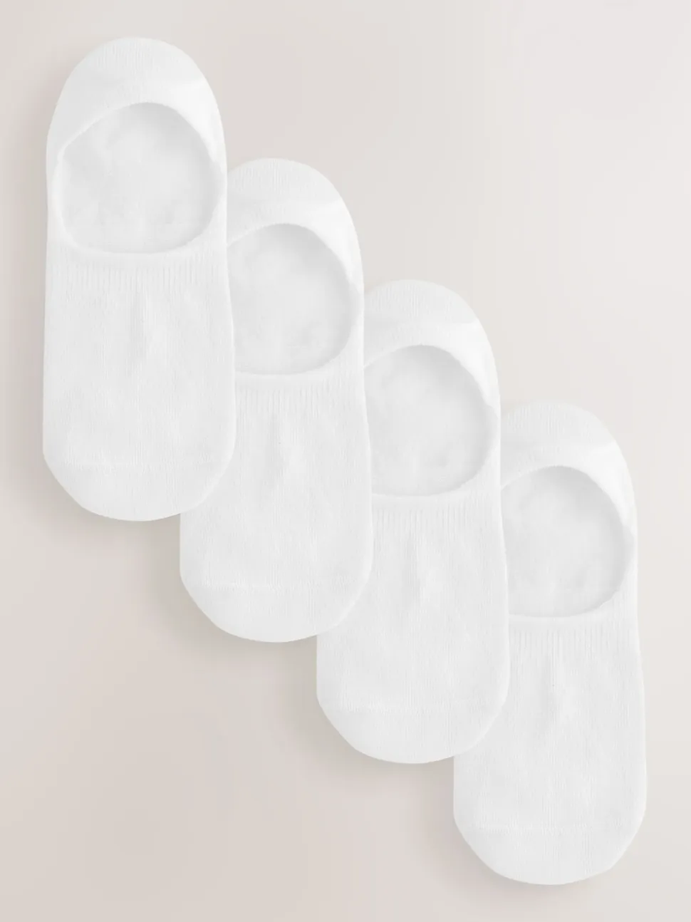Blanc - Lot de 4 chaussettes invisibles en modal