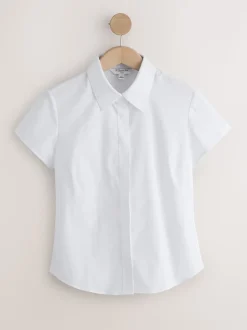 Blanc - Lot de 2 Chemises ajustées extensibles indispensables à Manches courtes