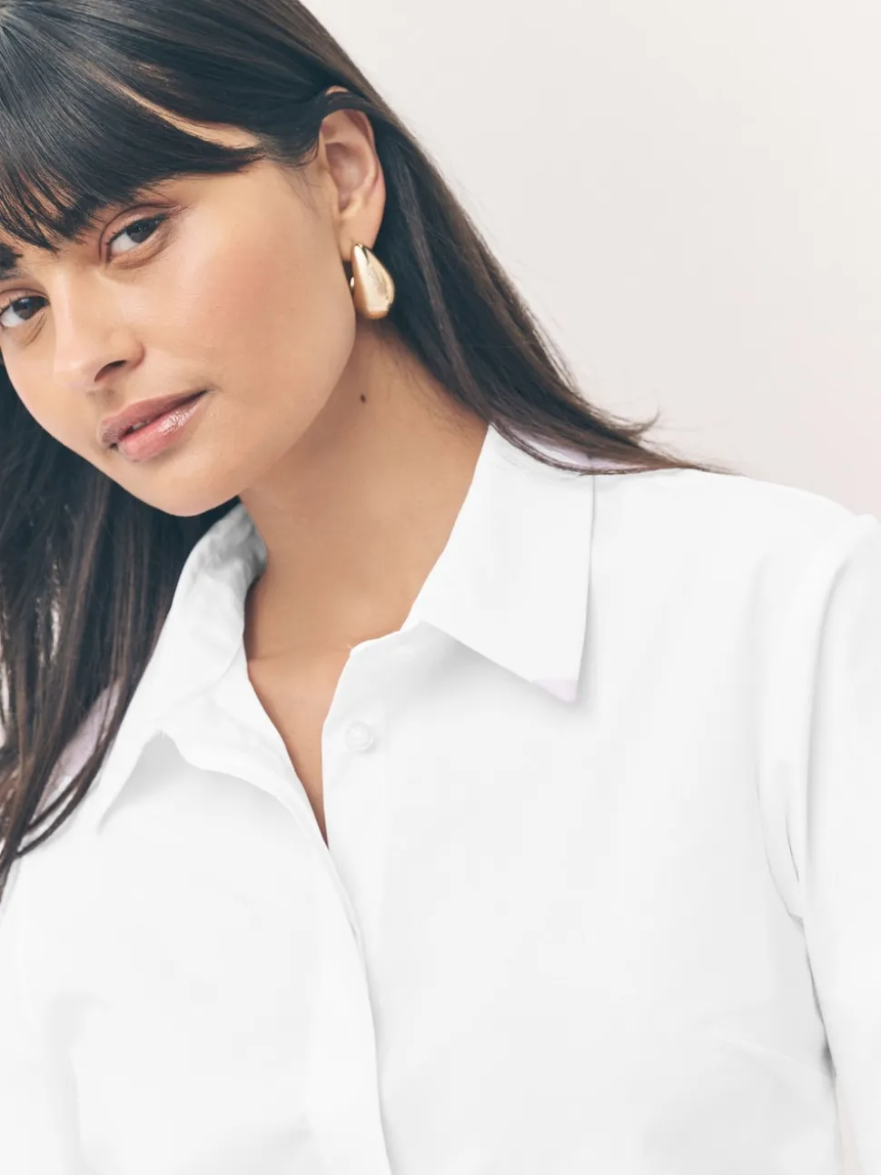 Blanc - Lot de 2 chemises ajustées extensibles indispensables à manches longues