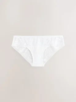 Blanc - Lot de 2 culottes en dentelle et microfibre