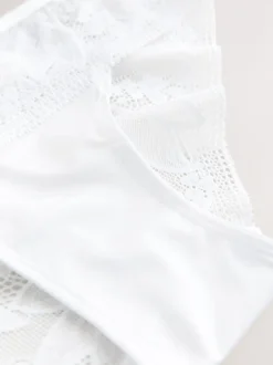 Blanc - Lot de 2 culottes en dentelle et microfibre
