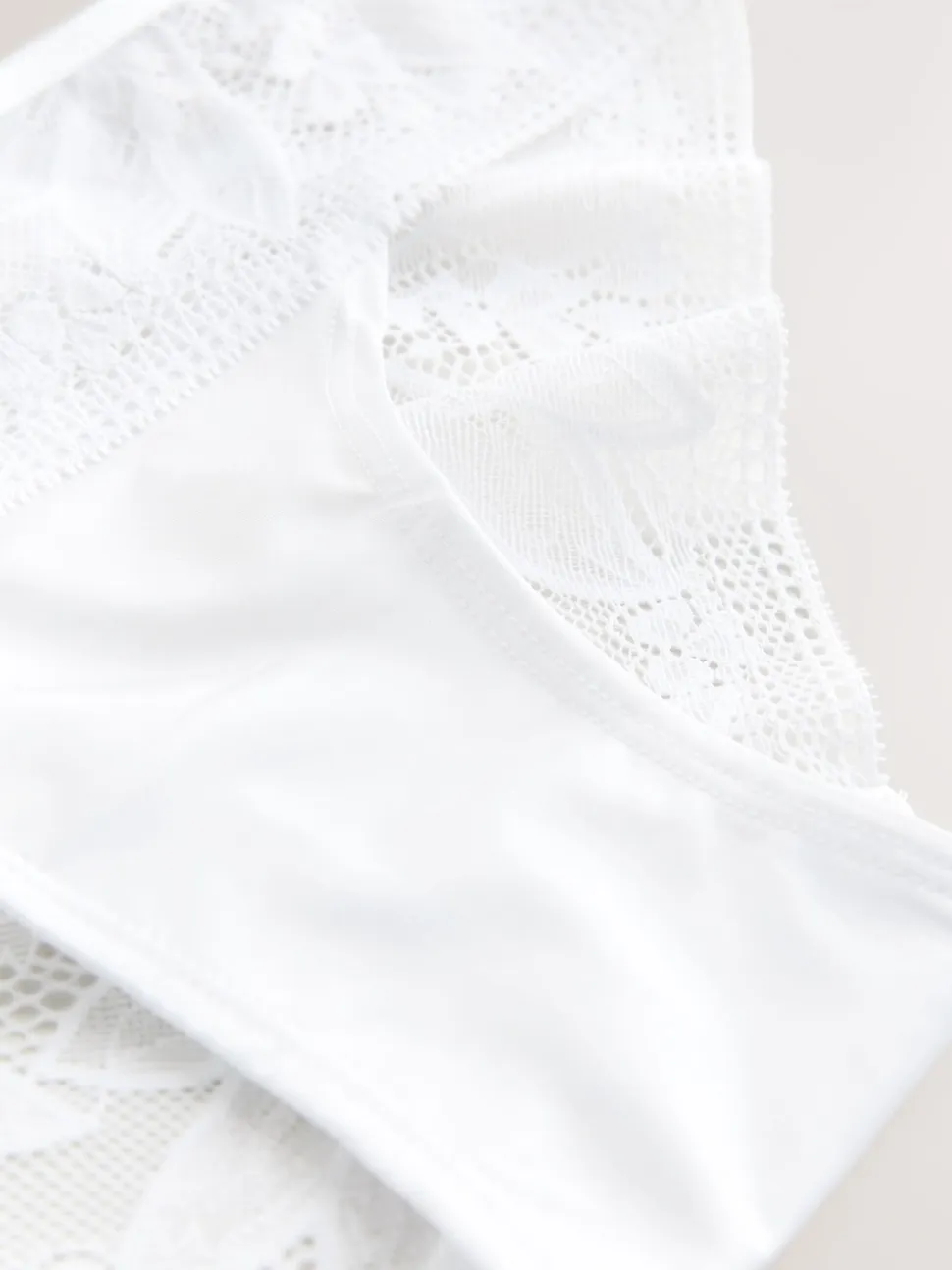 Blanc - Lot de 2 culottes en dentelle et microfibre
