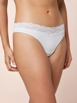 Blanc - Lot de 4 culottes en coton et dentelle