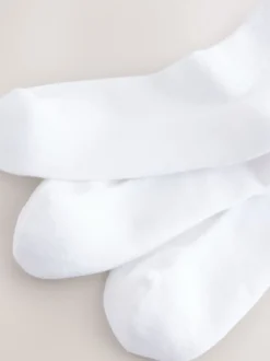 Blanc - Lot de 3 paires de chaussettes courtes côtelées à semelle coussinée avec soutien de la voûte plantaire