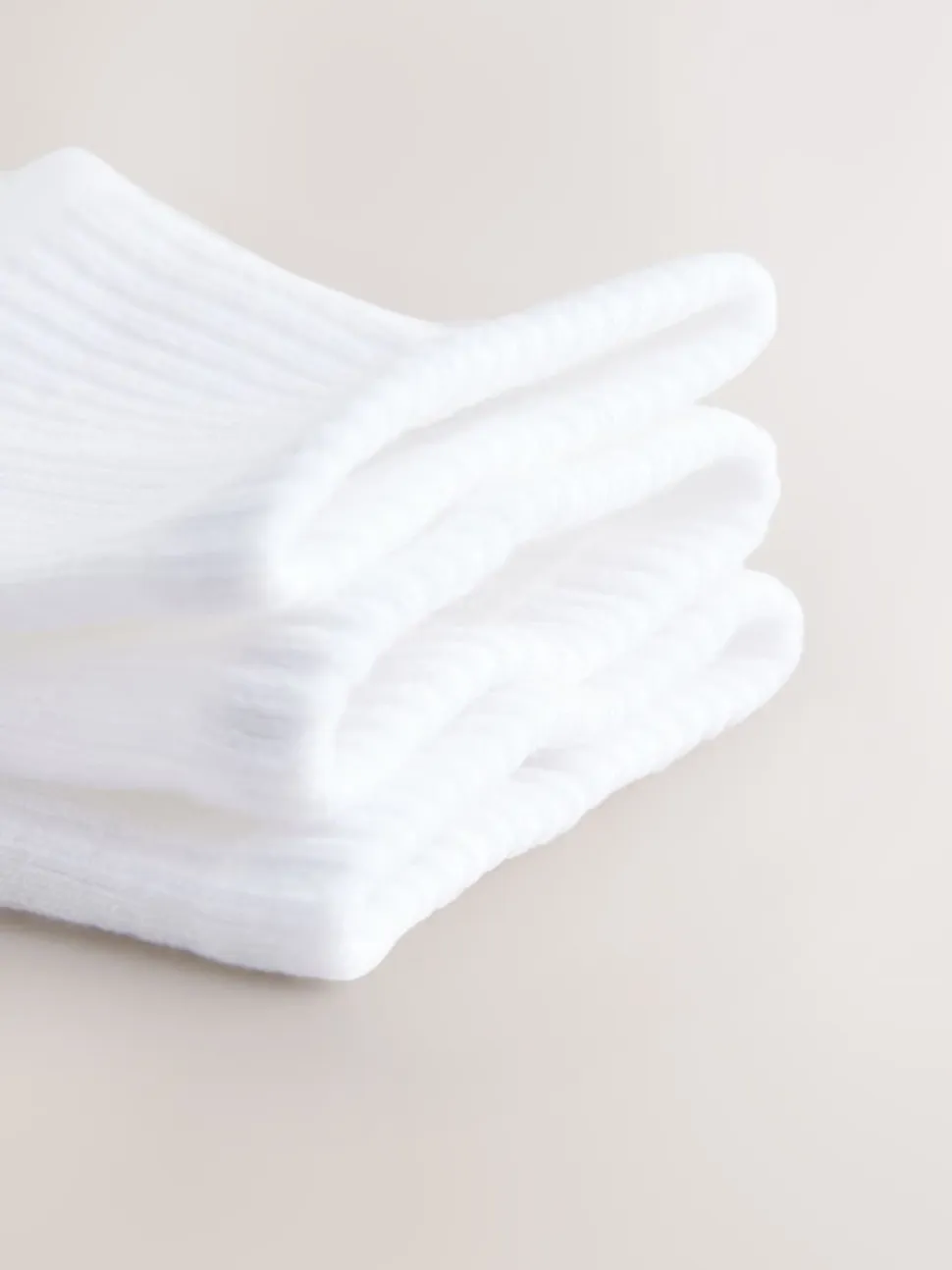Blanc - Lot de 3 paires de chaussettes courtes côtelées à semelle coussinée avec soutien de la voûte plantaire