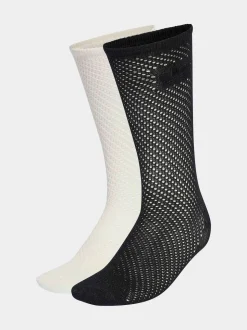 Blanc - Lot de 2 paires de Chaussettes Adidas Original Col rond au crochet