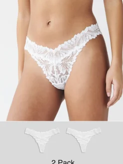 Blanc - Lot de culottes en dentelle Ultimate Comfort 2