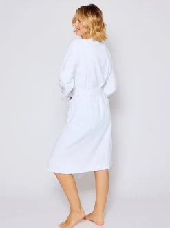 Blanc - Loungeable Peignoir classique en éponge