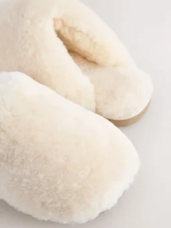 Blanc - N. Chaussons mules en shearling haut de gamme
