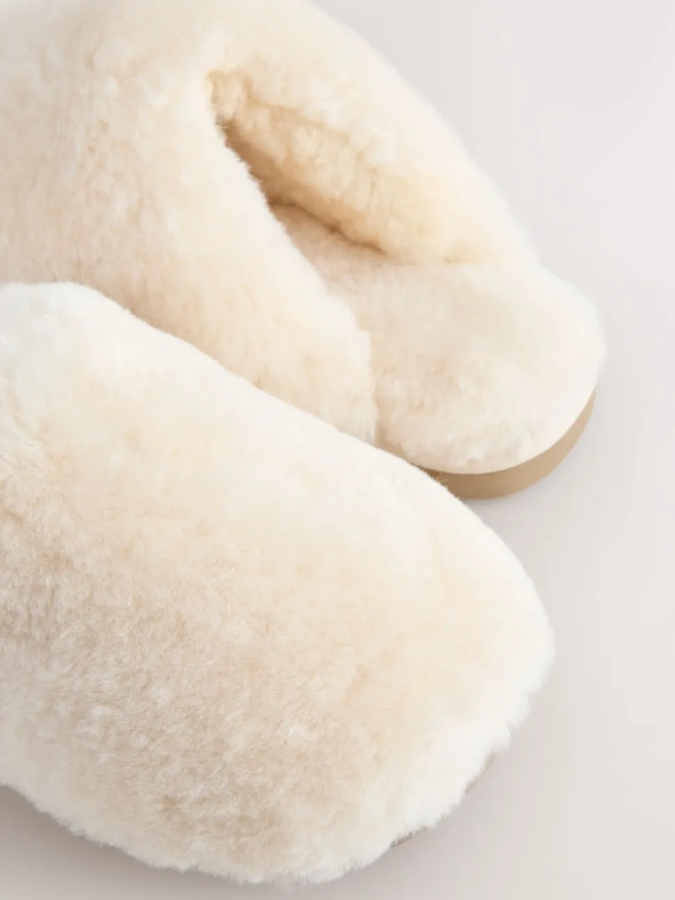 Blanc - N. Chaussons mules en shearling haut de gamme