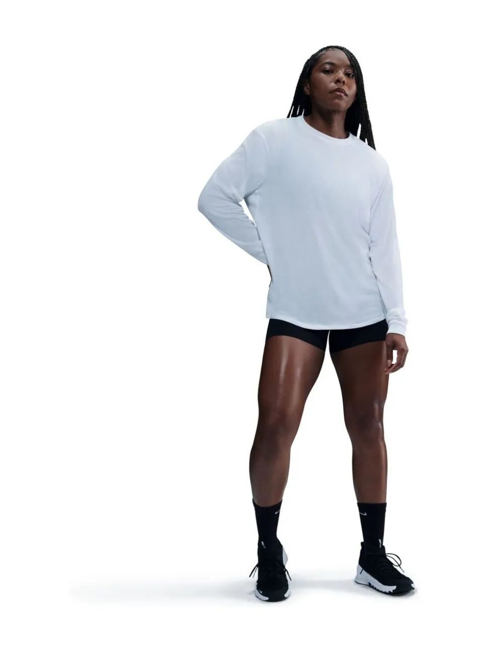 Blanc - Nike haut décontracté Dri-FIT à manches longues
