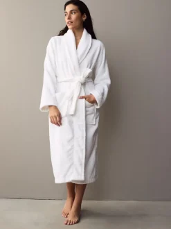 Blanc - 100Peignoir en coton éponge (%)