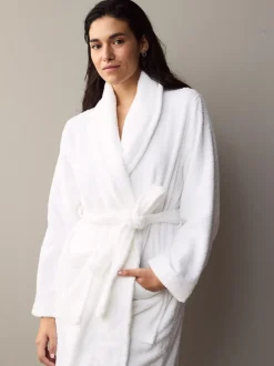 Blanc - 100Peignoir en coton éponge (%)