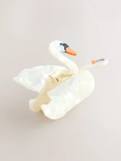 Blanc - Pince à cheveux Swan
