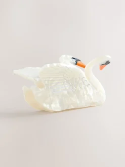 Blanc - Pince à cheveux Swan