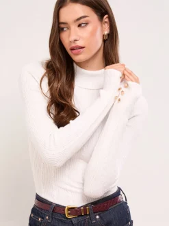 Blanc - Pull Lipsy en maille à col roulé