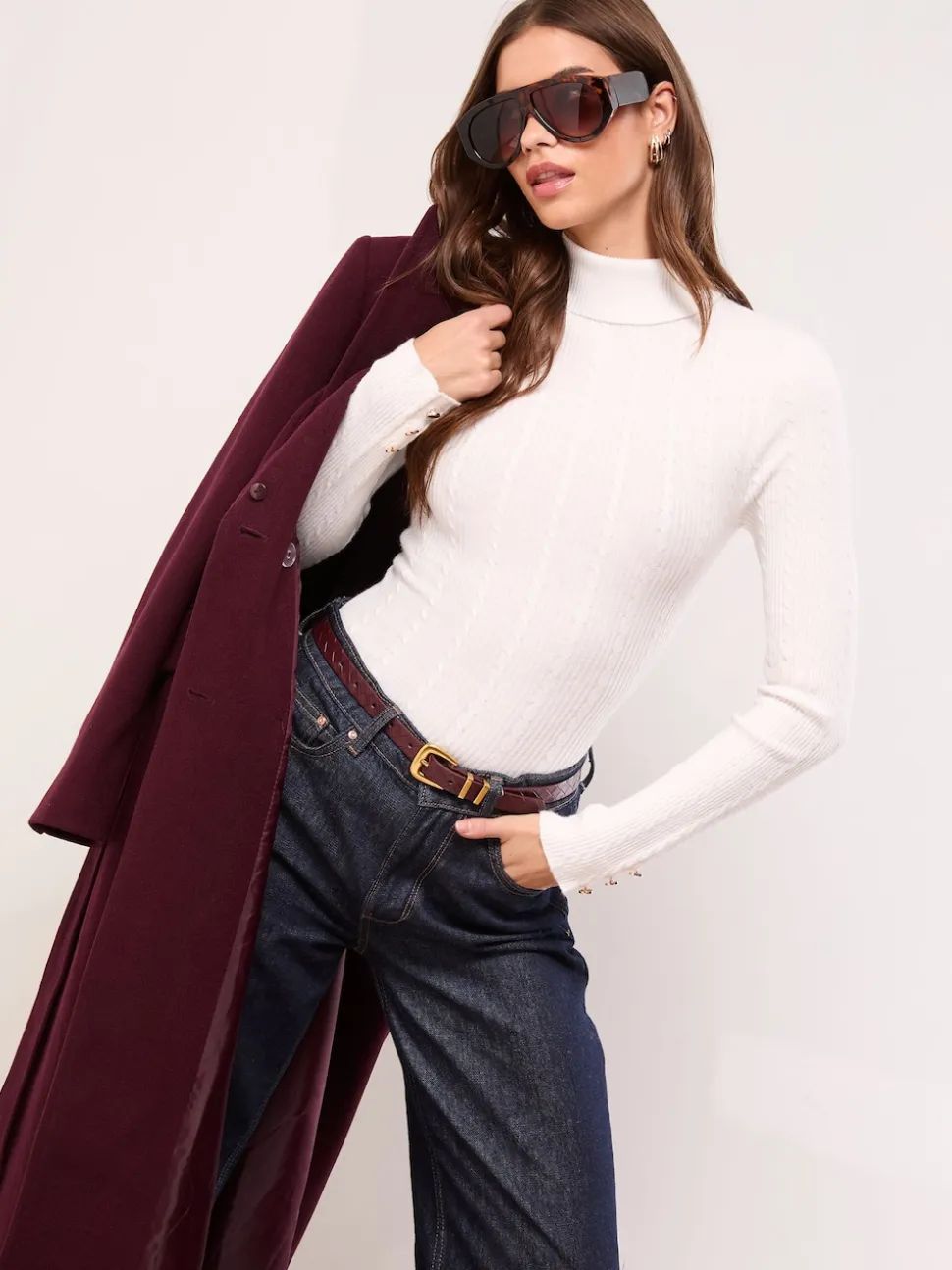 Blanc - Pull Lipsy en maille à col roulé