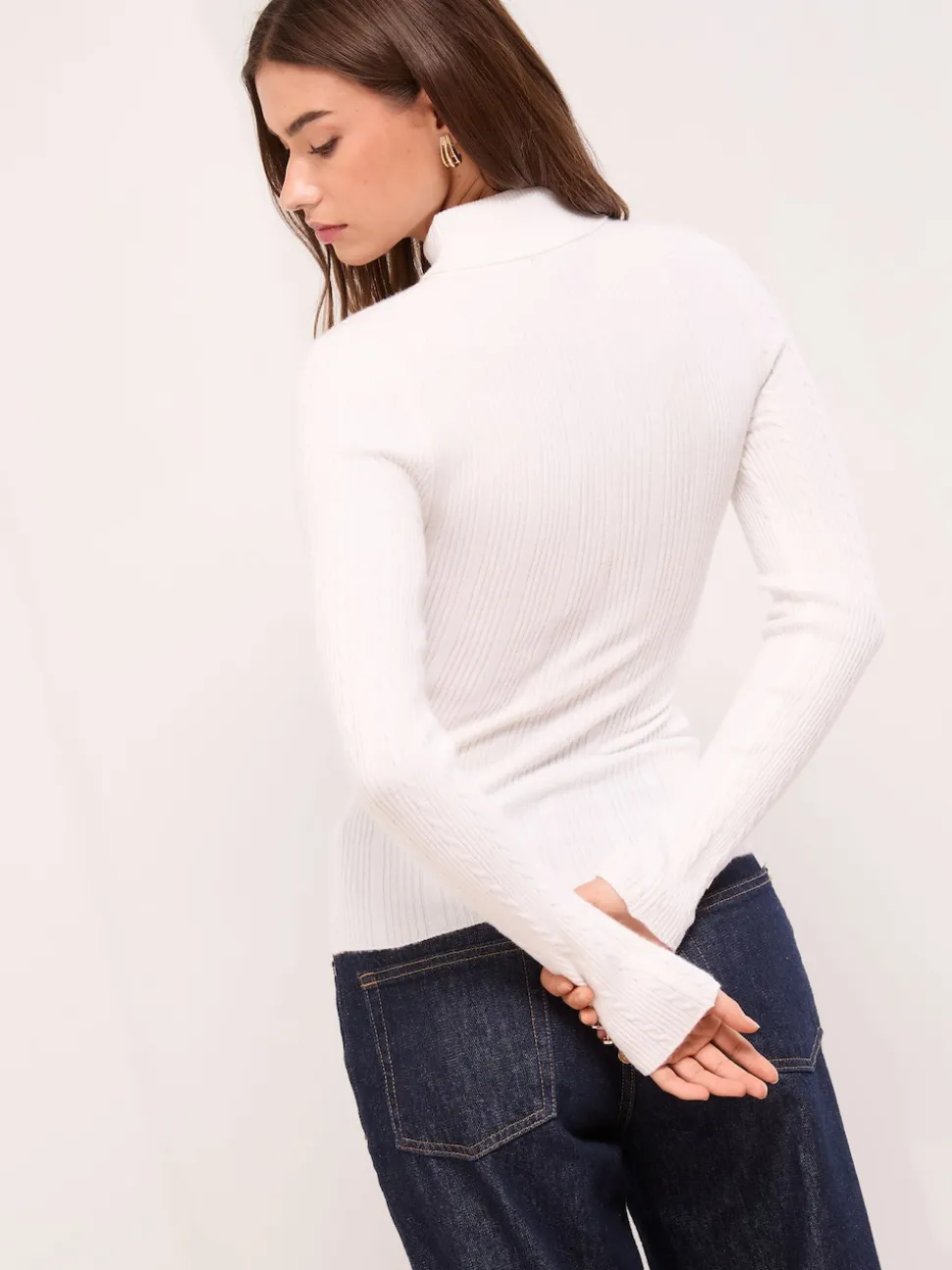 Blanc - Pull Lipsy en maille à col roulé