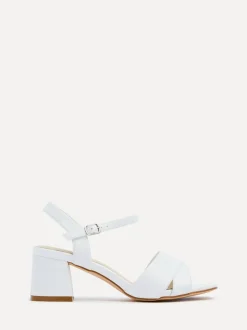 Blanc - Sandales à talons Vivian Linzi à coupe large avec sangle avant croisée