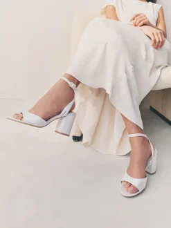 Blanc - Sandales de mariage Forever Comfort® à talons carrés à bout rond
