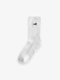 Blanc - Self. Chaussettes de cheville Cushion Sole Lounge 3 Pack