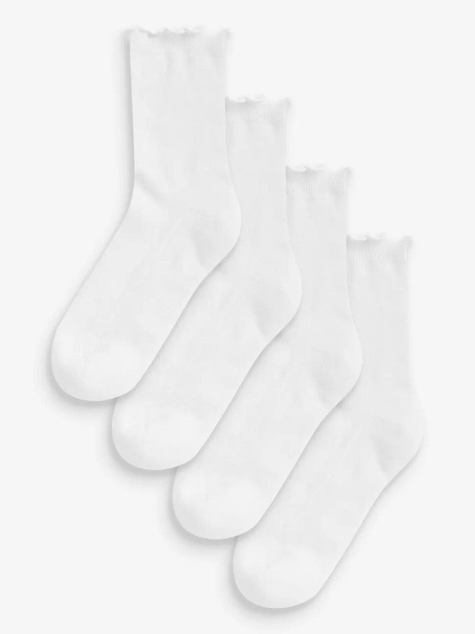 Blanc - Semelle de coussin à volants Chaussettes 4 Lot