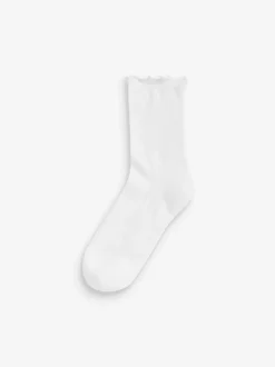 Blanc - Semelle de coussin à volants Chaussettes 4 Lot